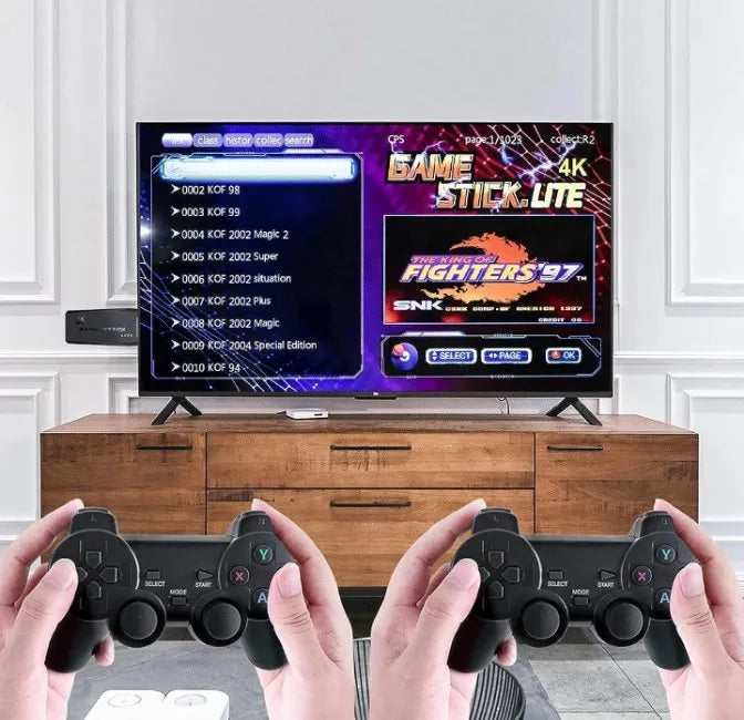 M8 4K Retro Game Stick, HD Home Video Retro Game Console with 2 Wireless Controllers, HDMI Output, 20000+ Built-in Games (128GB)