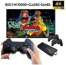 M8 4K Retro Game Stick, HD Home Video Retro Game Console with 2 Wireless Controllers, HDMI Output, 20000+ Built-in Games (128GB)